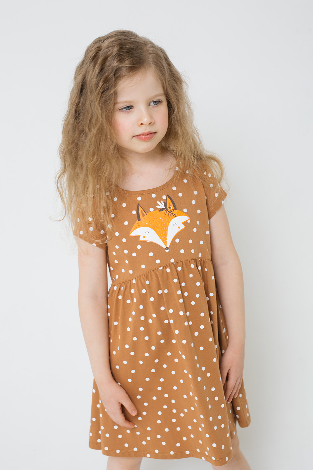 картинка Платье для девочки Crockid К 5688 коричневый, зимний снег к1276 от магазина детских товаров ALiSa