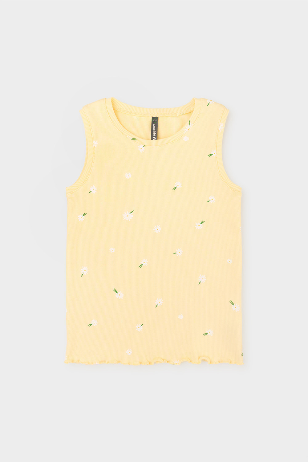 картинка Майка для девочки Crockid КР 302064 бледно-желтый, летние цветы к395 от магазина детских товаров ALiSa