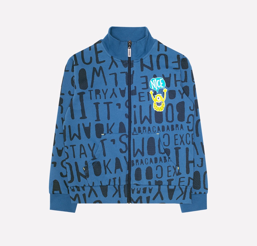 картинка Куртка для мальчика Crockid К 300747 темно-джинсовый, буквы к1241 от магазина детских товаров ALiSa