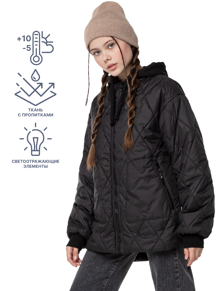 картинка Куртка утепленная для девочки NIKASTYLE 4м6624 черный от магазина детских товаров ALiSa