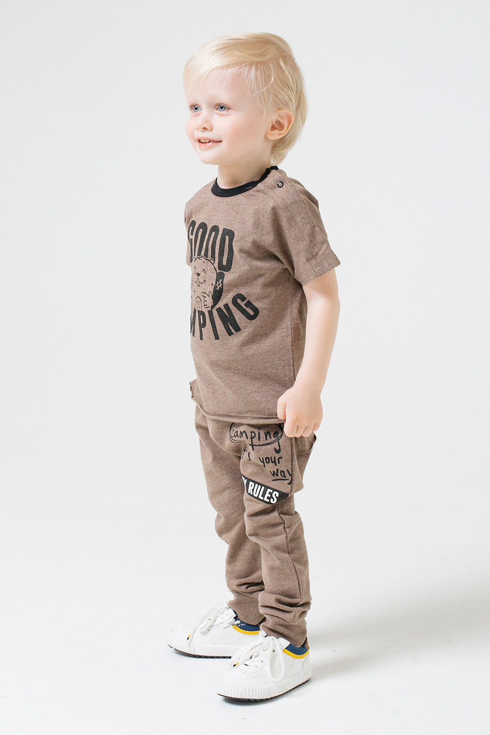 картинка Брюки для мальчика Crockid КР 4746 коричневый меланж к222 от магазина детских товаров ALiSa