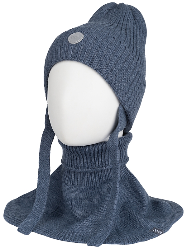 картинка Комплект шапка манишка для мальчика NIKASTYLE 12з16024 Джинс от магазина детских товаров ALiSa