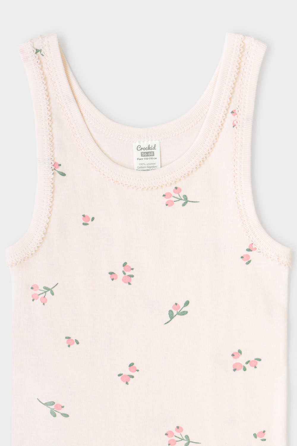 картинка Майка для девочки Crockid К 1066 ягодная полянка на сливках от магазина детских товаров ALiSa