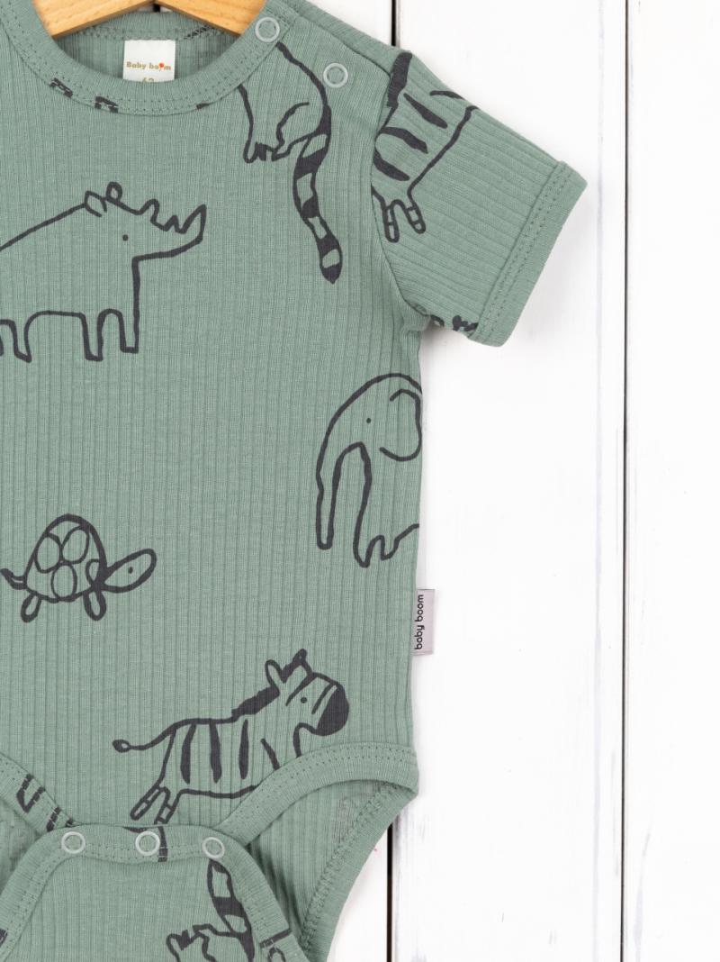 картинка Боди для мальчика Baby Boom Б98/10-К Сафари на шалфее я736 от магазина детских товаров ALiSa