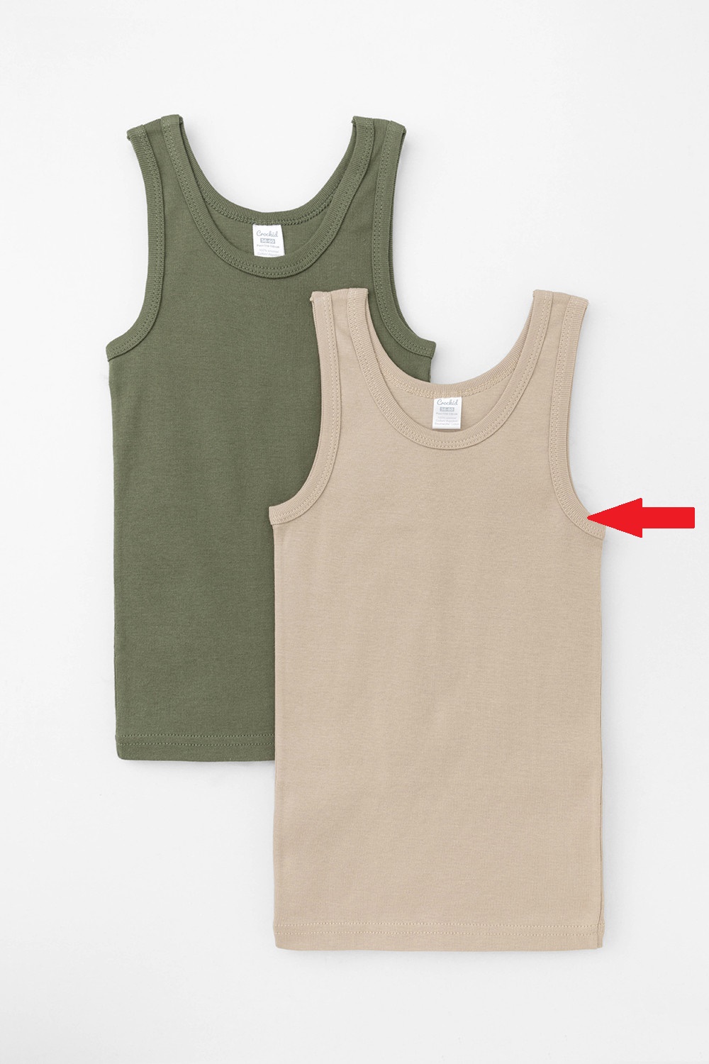 картинка Майка для мальчика Crockid К 1182-2 шалфей, темно-бежевый (беж) от магазина детских товаров ALiSa