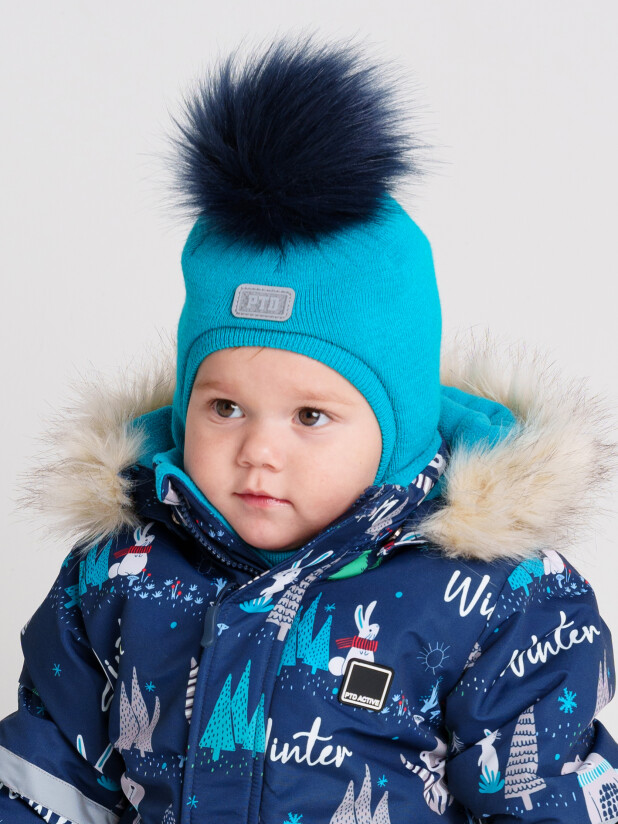 картинка Шапка утепленная для мальчика PL 32319035 Голубой от магазина детских товаров ALiSa