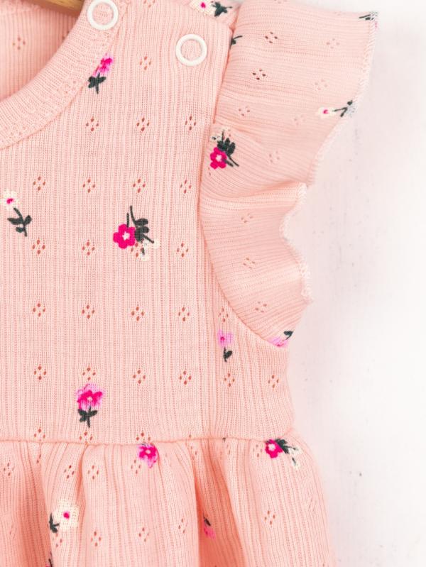 картинка Комплект для девочки Baby Boom КД551/1-Р Ажур риб Цветочки на пудре от магазина детских товаров ALiSa