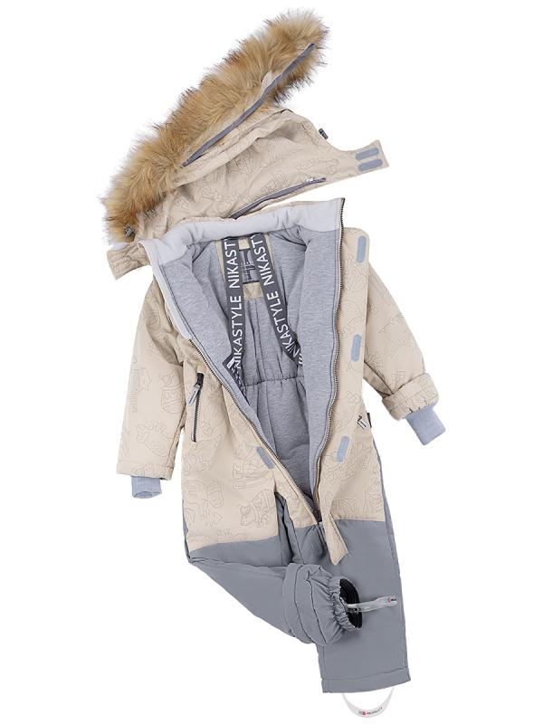 картинка Комбинезон зимний для девочки NIKASTYLE 8з0124 з24 Беж серый от магазина детских товаров ALiSa
