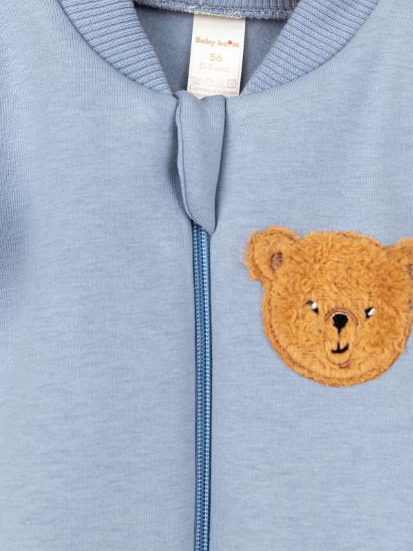 картинка Комбинезон на стопе Baby Boom К381/6-Ф Мишка серо-голубой от магазина детских товаров ALiSa