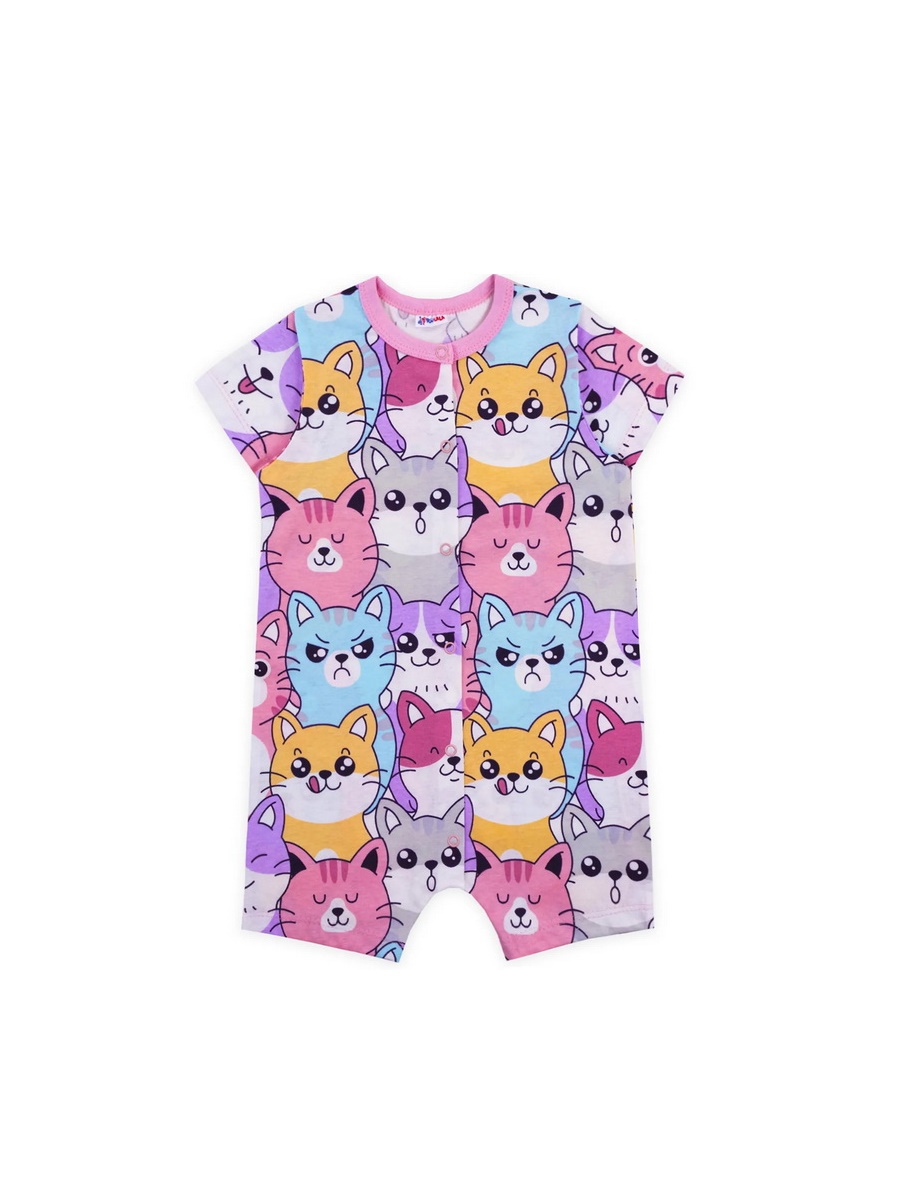 картинка Песочник для девочки Youlala 1331100209 Белый разноцветные киски от магазина детских товаров ALiSa