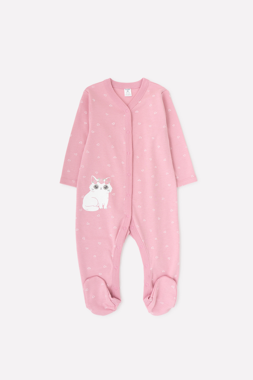 картинка Комбинезон для девочки Crockid К 6025 сердечки на розовом зефире от магазина детских товаров ALiSa