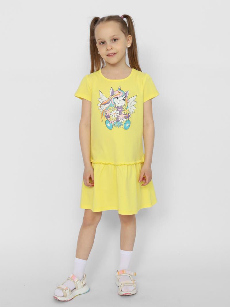 картинка Платье для девочки Cherubino CSKG 63561-30-372 Желтый от магазина детских товаров ALiSa