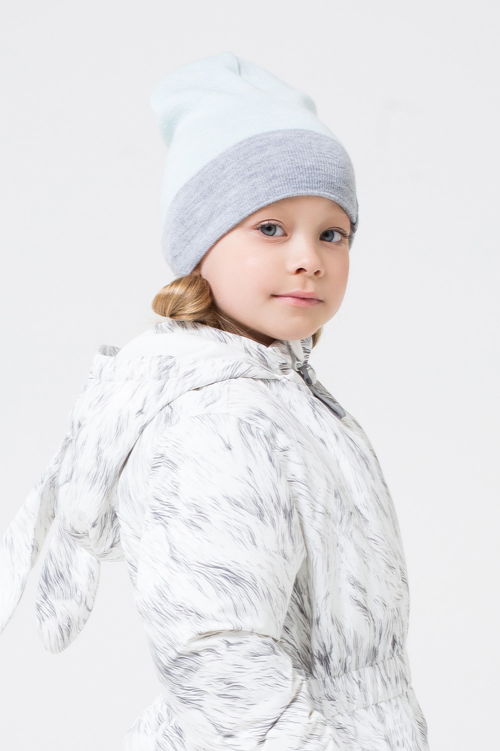 картинка Шапка для девочки Crockid К 293/3ш светлая бирюза, светло-серый меланж от магазина детских товаров ALiSa