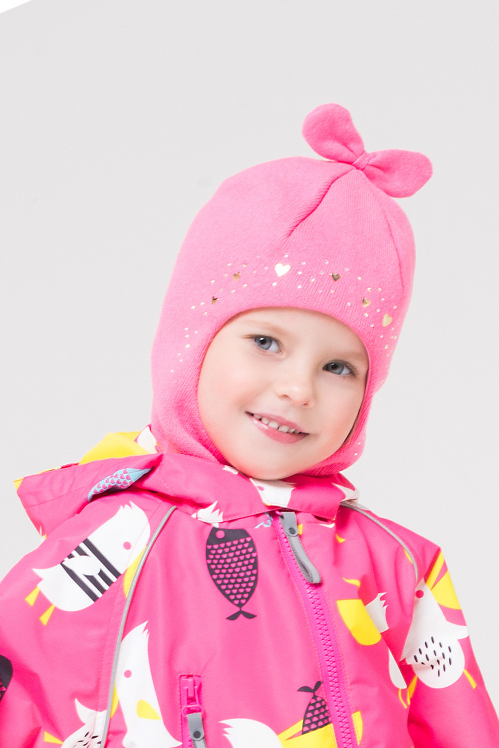 картинка Шапка-шлем для девочки Crockid КВ 20132 ярко-розовый от магазина детских товаров ALiSa