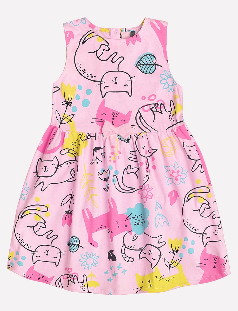 картинка Платье для девочки Crockid К 5433 кошки с цветами на розовом облаке к123 от магазина детских товаров ALiSa