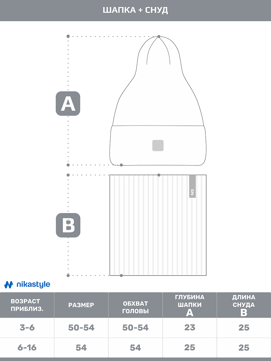картинка Комплект деми шапка снуд для девочки NIKASTYLE 12м11225 Пудра от магазина детских товаров ALiSa