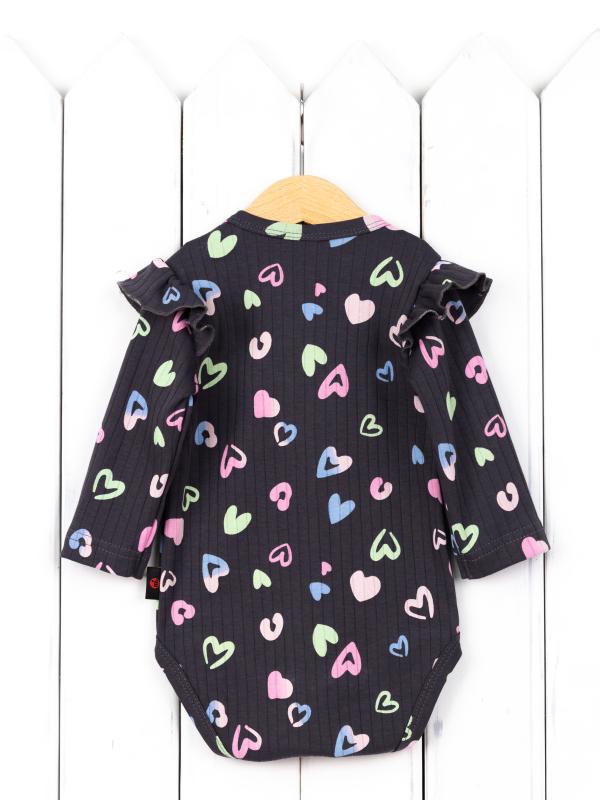 картинка Боди для девочки Baby Boom Б142/1-И я729 Сердечки на графите от магазина детских товаров ALiSa