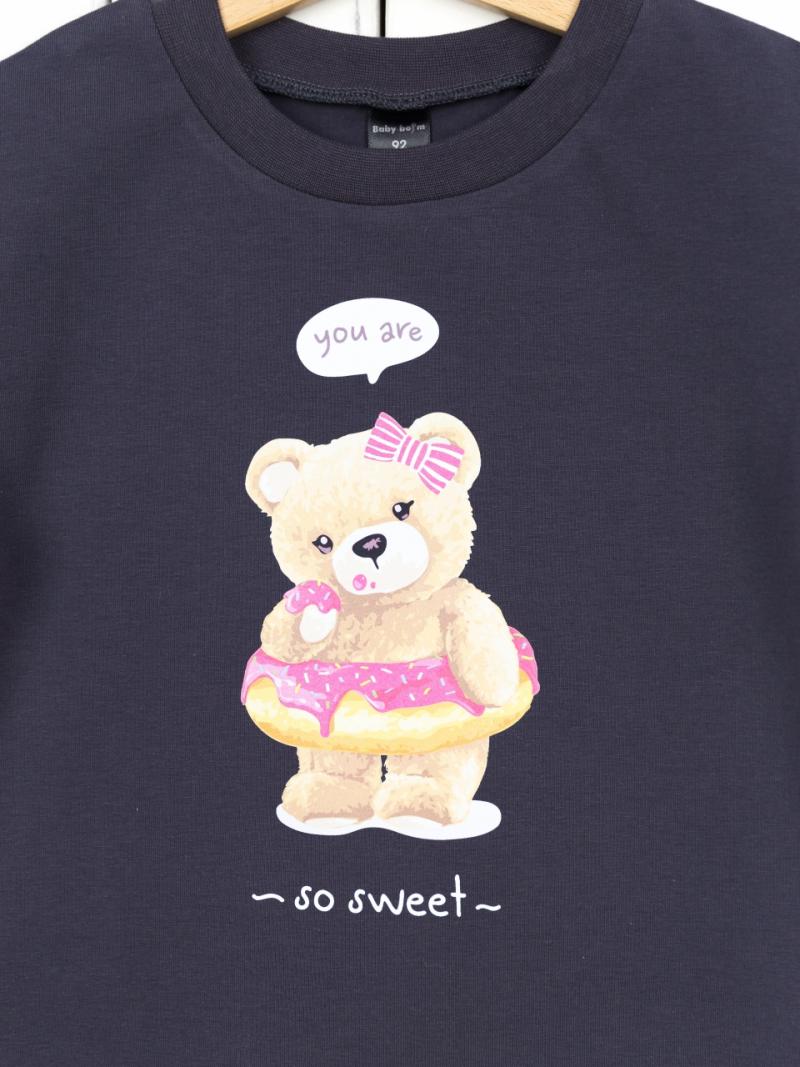 картинка Футболка для девочки Baby Boom Ф86/3-К Графит Мишка пончик от магазина детских товаров ALiSa