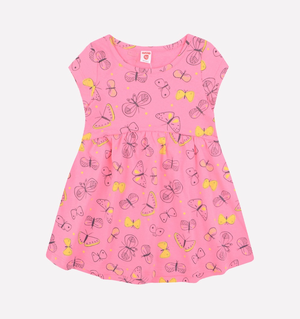 картинка Платье для девочки Crockid К 5515 клубничное суфле, бабочки от магазина детских товаров ALiSa
