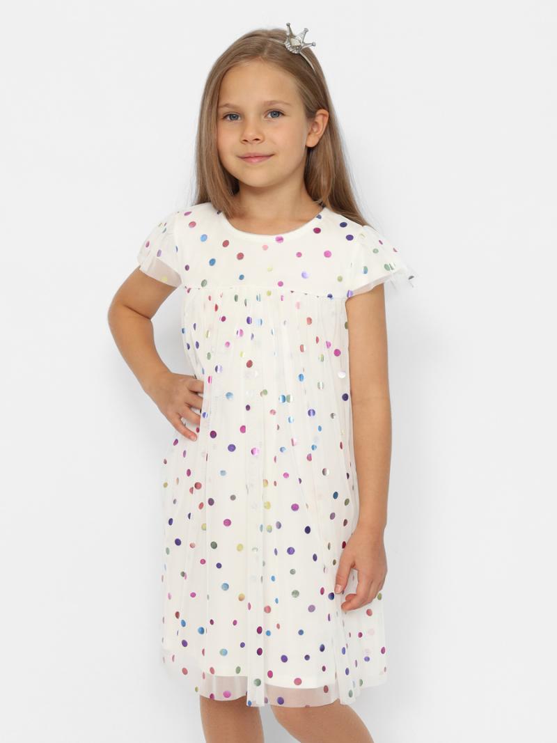 картинка Платье для девочки Cherubino CWKG 63634-21 Экрю от магазина детских товаров ALiSa