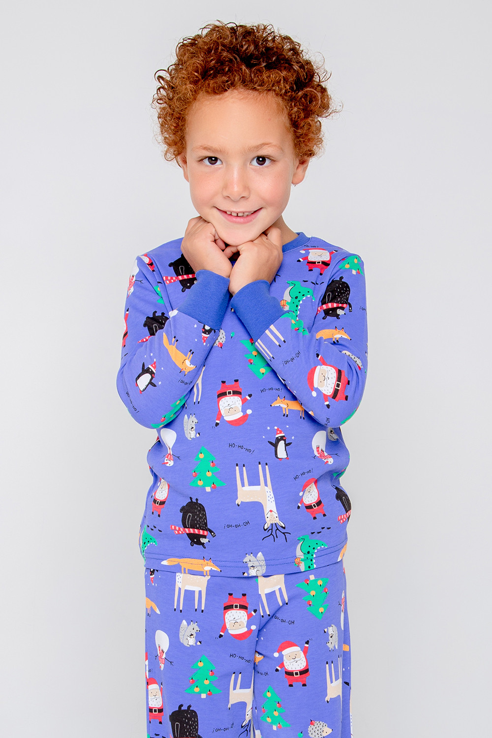 картинка Пижама детская Crockid К 1550 праздничный микс на ярко-синем от магазина детских товаров ALiSa