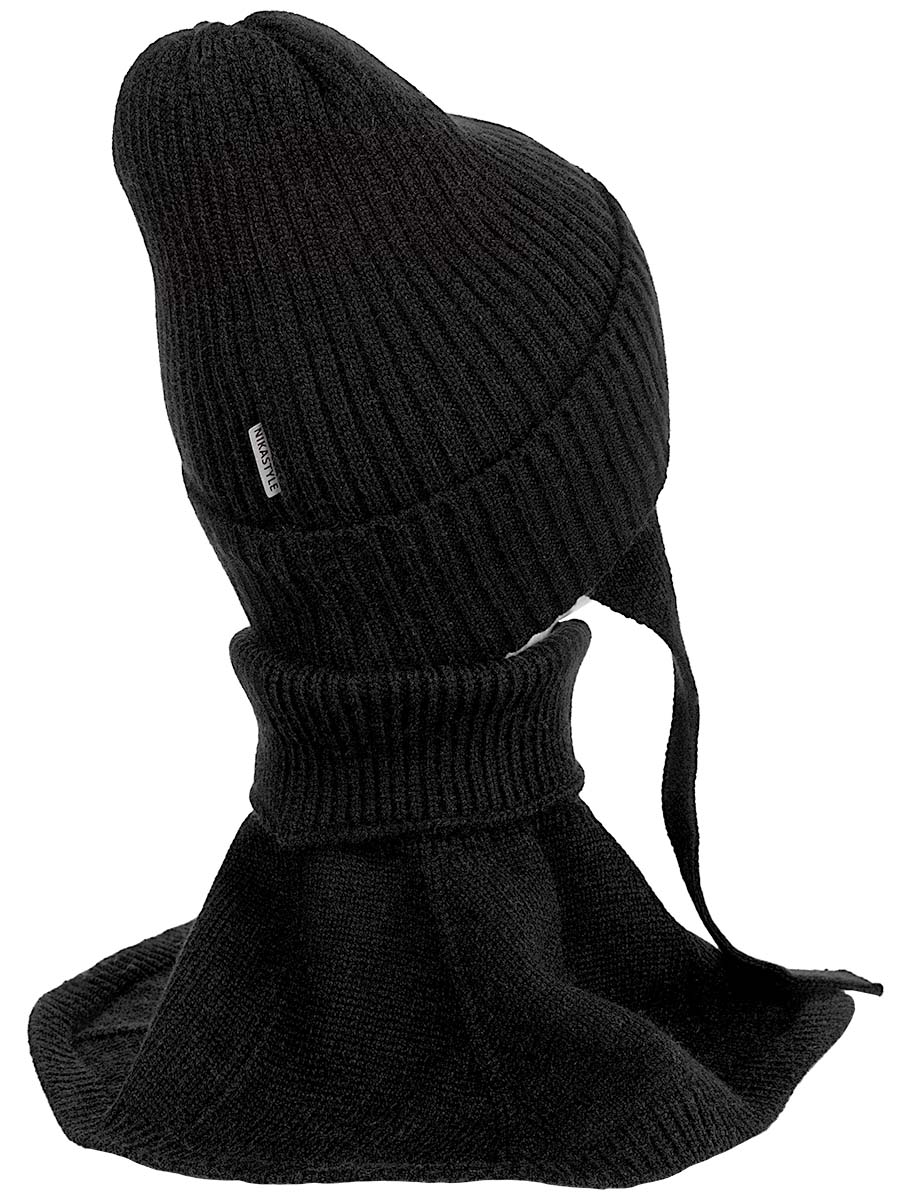 картинка Комплект шапка манишка для мальчика NIKASTYLE 12з16024 Черный от магазина детских товаров ALiSa