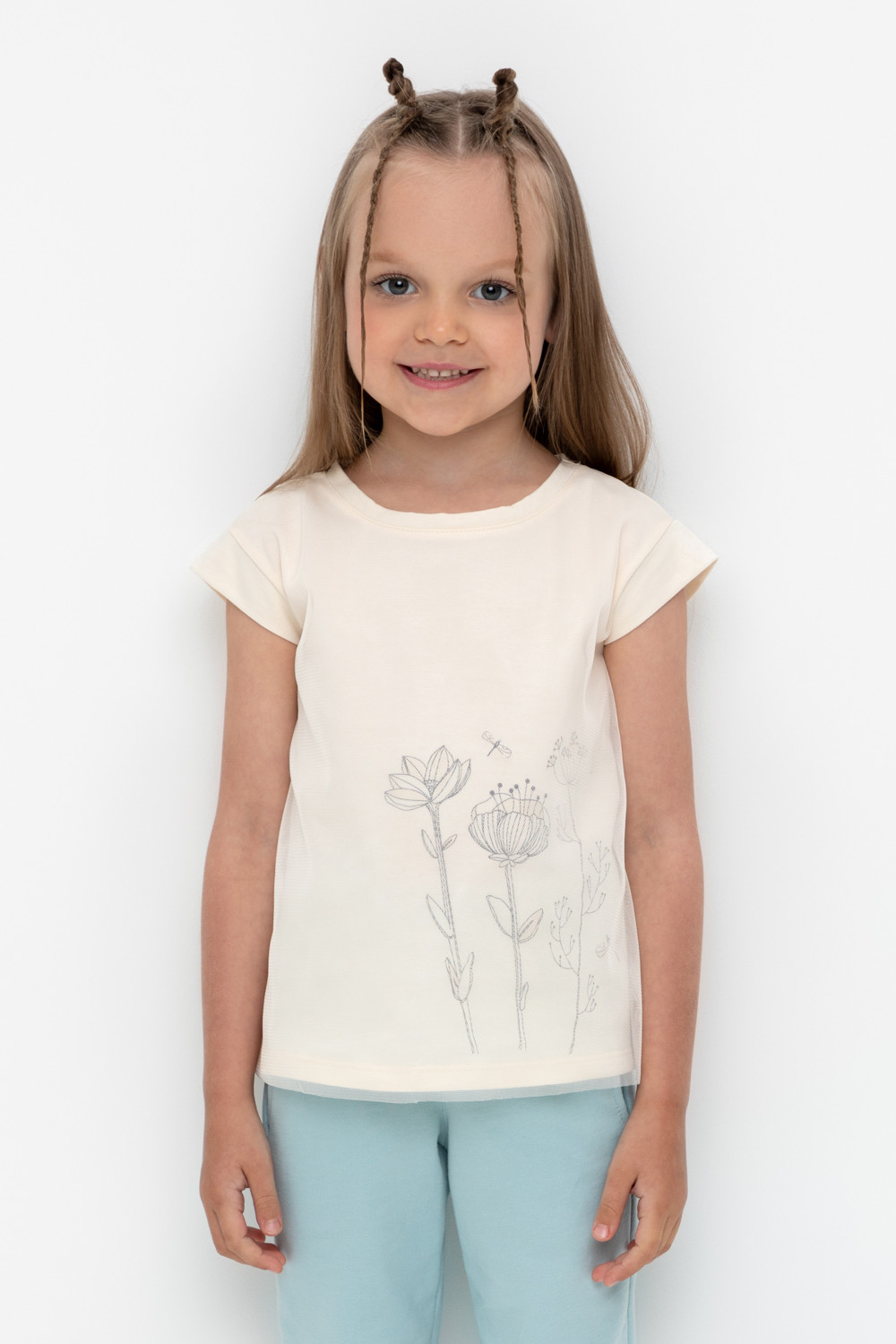 картинка Футболка для девочки Crockid К 302133 сливки от магазина детских товаров ALiSa