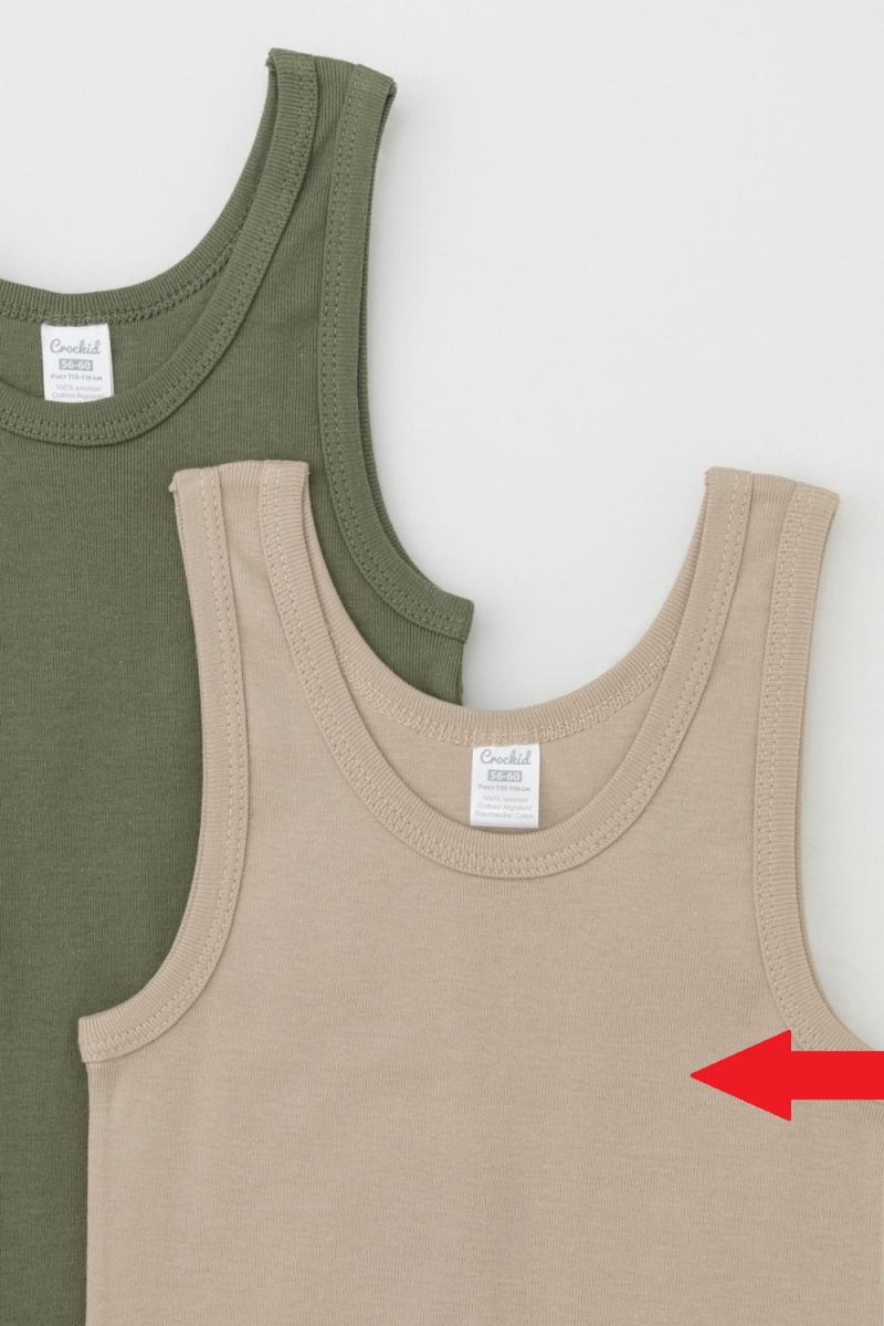 картинка Майка для мальчика Crockid К 1182-2 шалфей, темно-бежевый (беж) от магазина детских товаров ALiSa