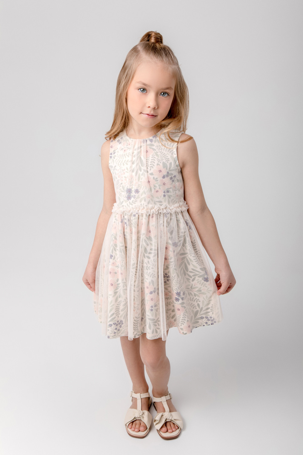 картинка Платье для девочки Crockid КР 5734 светлый жемчуг, летний сад к383 от магазина детских товаров ALiSa