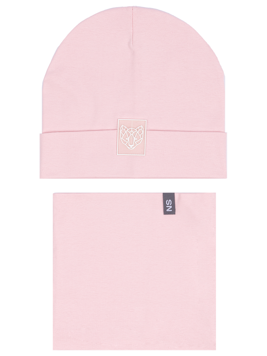 картинка Комплект деми шапка снуд для девочки NIKASTYLE 12л12224 сакура от магазина детских товаров ALiSa