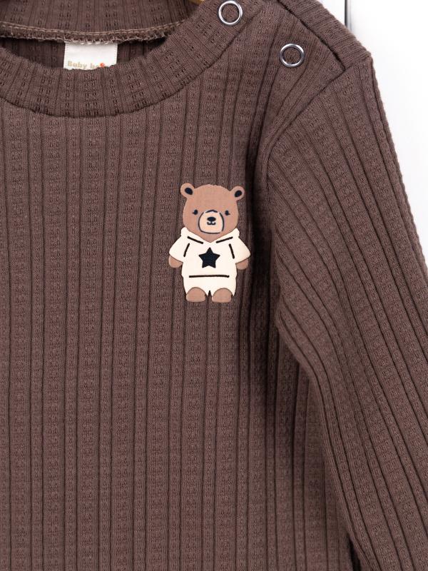 картинка Боди детское Baby Boom Б143/2-Р Ажурная рибана Кофе я734 от магазина детских товаров ALiSa