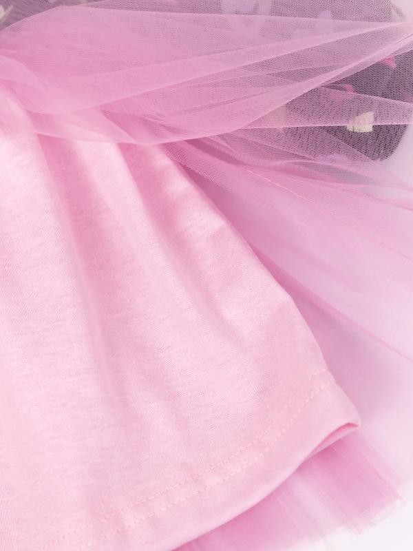 картинка Платье для девочки Baby Boom С247/1-И я729 Сердечки на графите + розовый от магазина детских товаров ALiSa