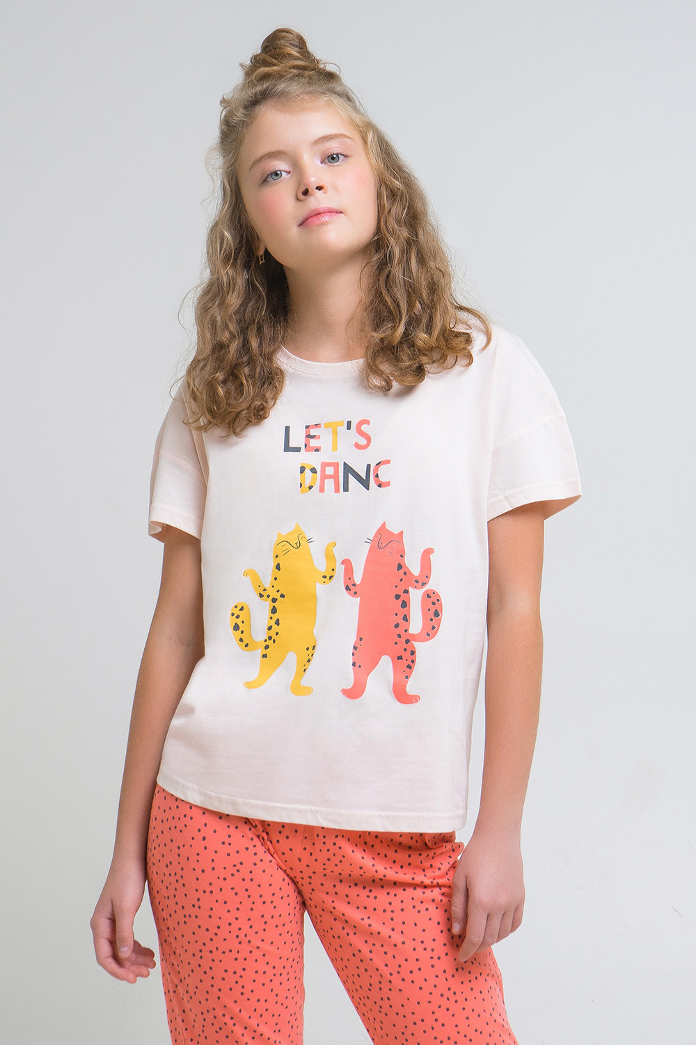 картинка Комплект для девочки КБ 2765 бледно-персиковый + крапинка на коралле от магазина детских товаров ALiSa