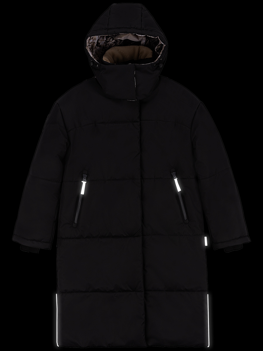 картинка Пальто зимнее для девочки NIKASTYLE 6з3224 Черный беж от магазина детских товаров ALiSa