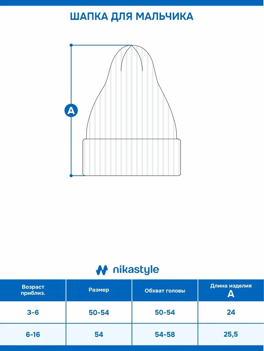 картинка Шапка зимняя для мальчика NIKASTYLE 11з16125 Черный от магазина детских товаров ALiSa