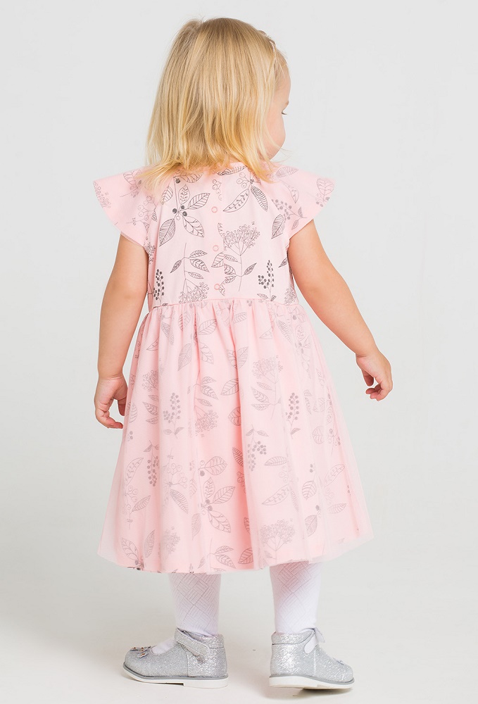 картинка Платье для девочки Crockid К 5537 светлый лосось, летние цветы от магазина детских товаров ALiSa