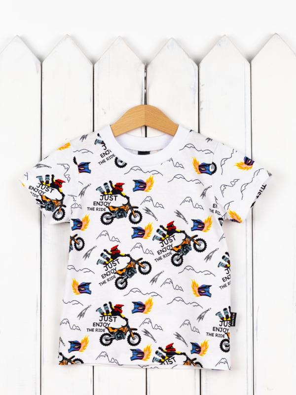 картинка Футболка для мальчика Baby Boom Ф96/5-К Мотоциклы от магазина детских товаров ALiSa