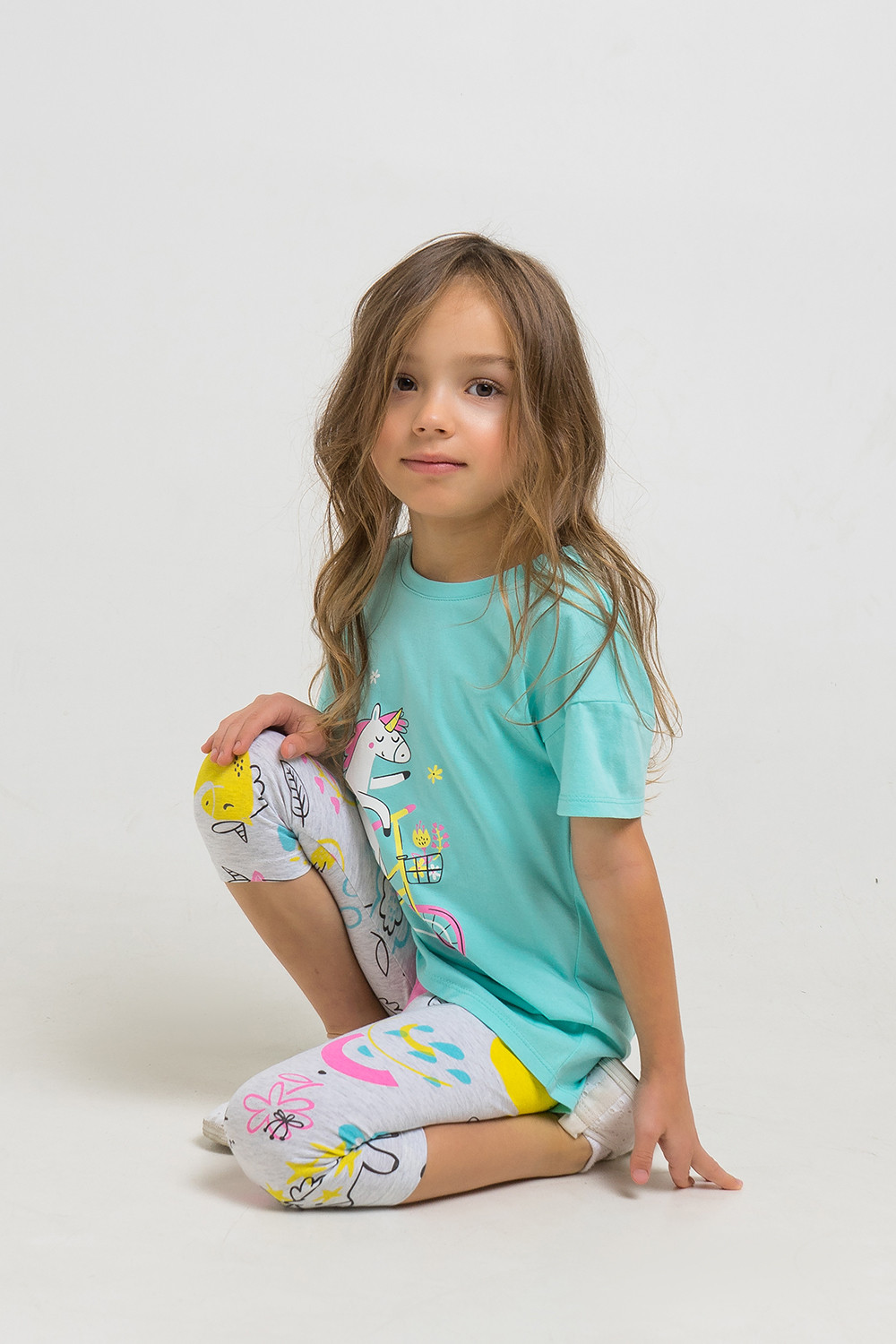 картинка Комплект для девочки Crockid К 2748 морозная мята + светло-серый меланж к1268 от магазина детских товаров ALiSa