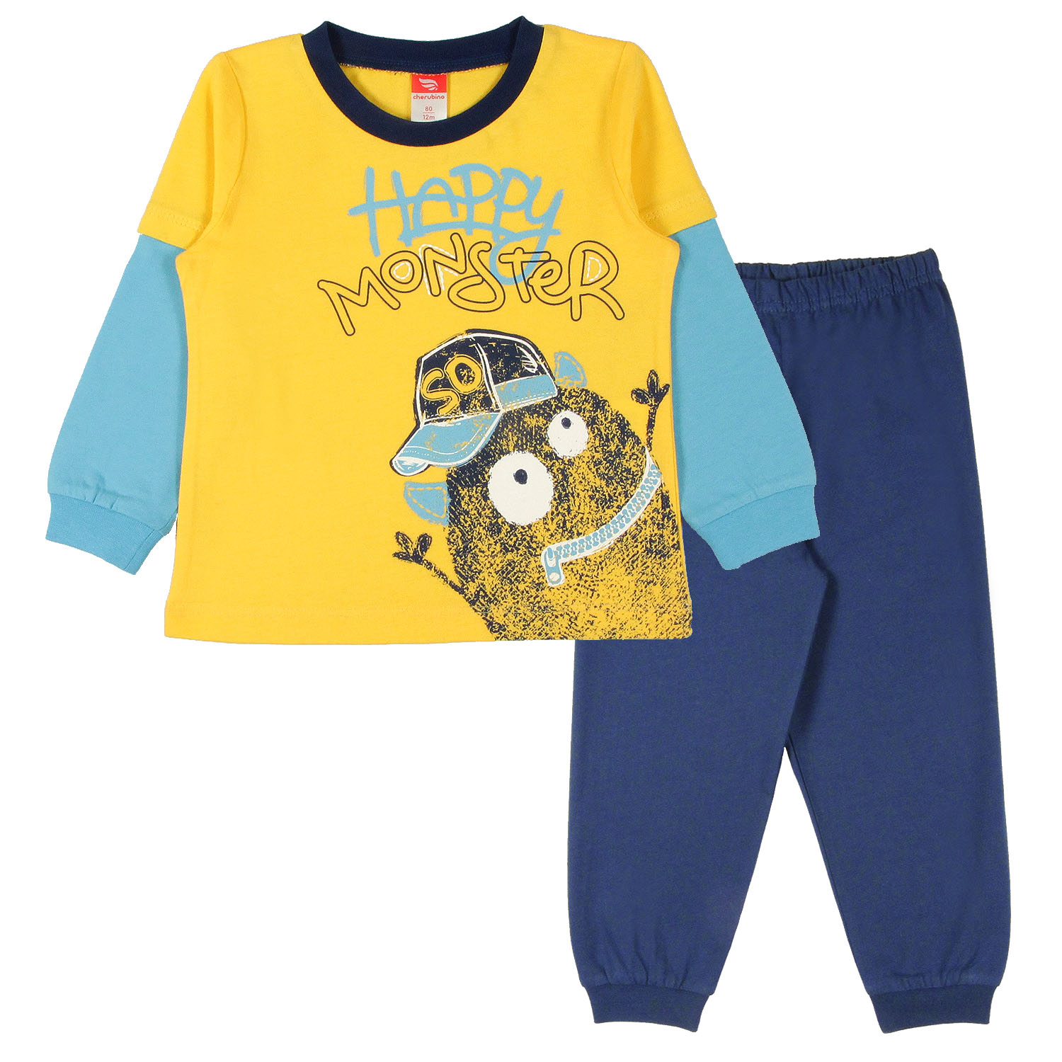 картинка Комплект для мальчика Сherubino CAB 5438 Желтый-Темно-синий от магазина детских товаров ALiSa