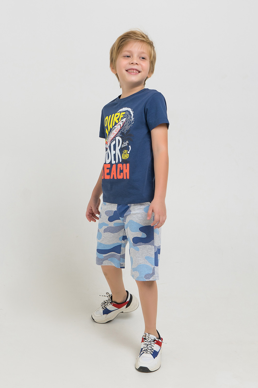 картинка Шорты для мальчика Crockid К 400004 серо-голубой меланж, камуфляж к1263 от магазина детских товаров ALiSa