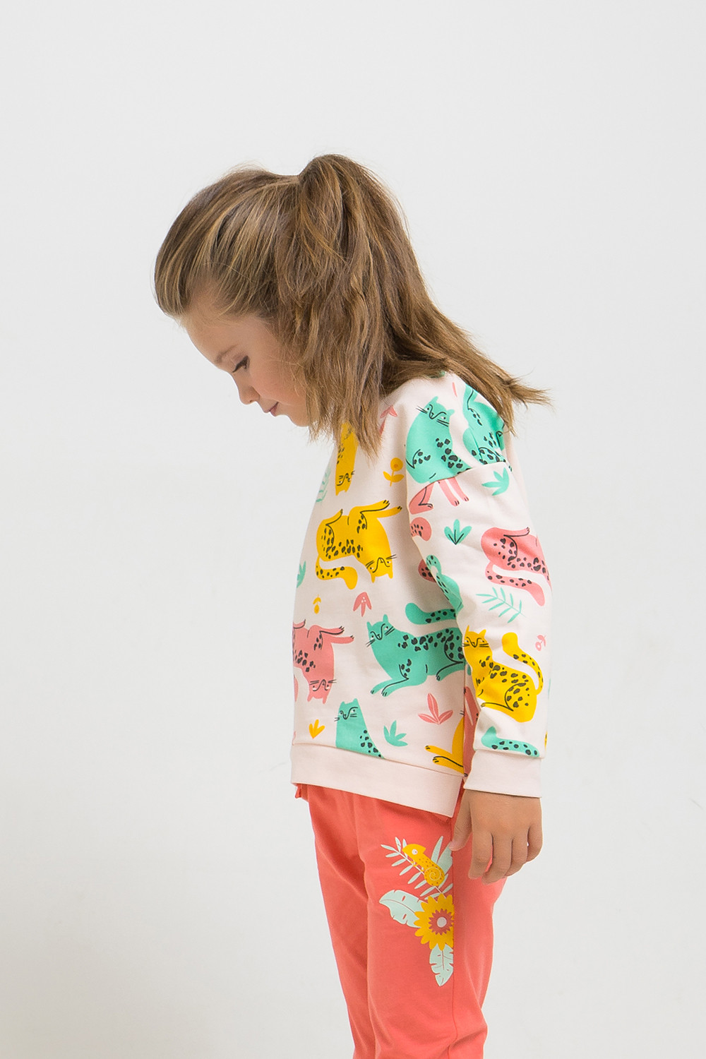 картинка Джемпер для девочки Crockid К 301300 бледно-персиковый, леопарды к1262 от магазина детских товаров ALiSa