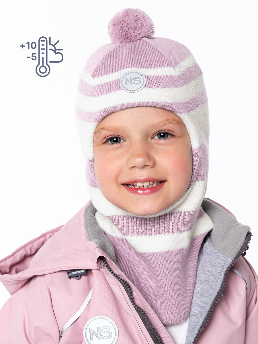 картинка Шлем демисезонный для девочки NIKASTYLE 10м10024 сухая роза молочный от магазина детских товаров ALiSa