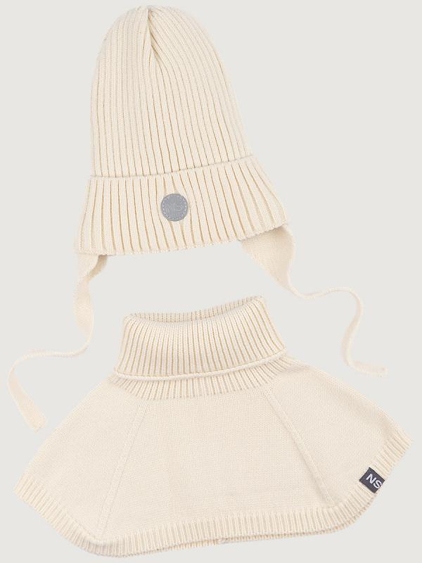 картинка Комплект шапка манишка для девочки NIKASTYLE 12з16025 Молоко от магазина детских товаров ALiSa