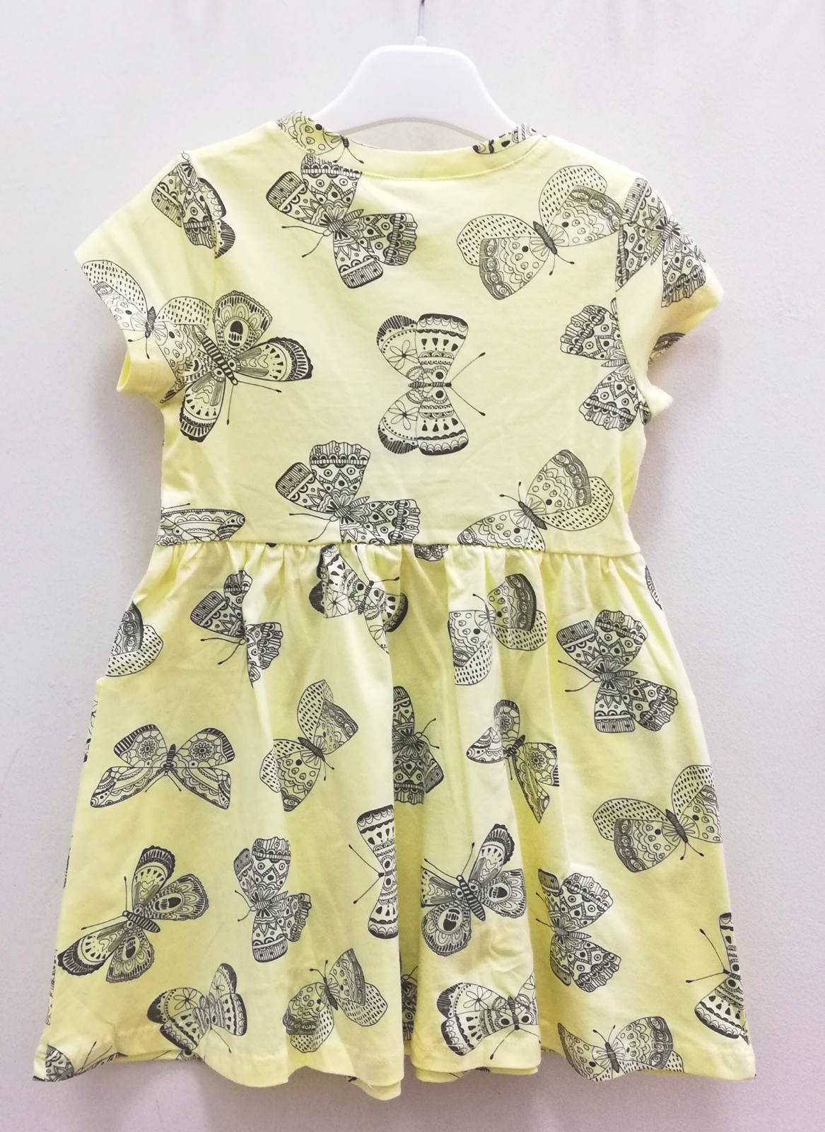 картинка Платье для девочки Crockid К 5644 бледно-лимонный, бабочки от магазина детских товаров ALiSa