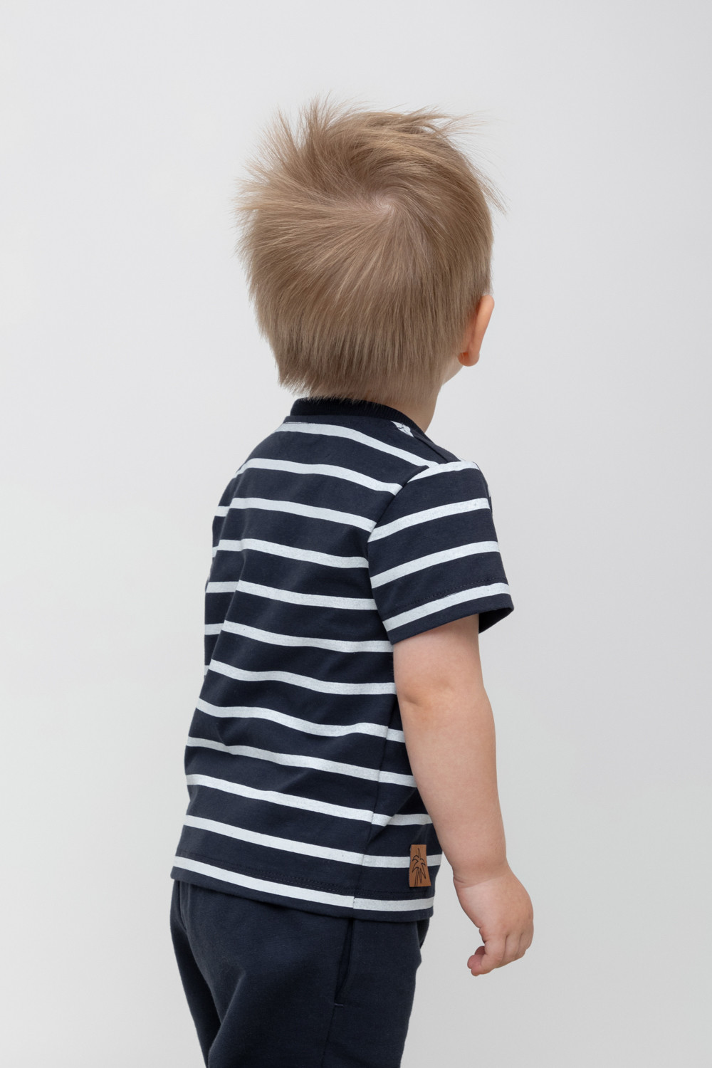 картинка Футболка для мальчика Crockid КР 302374 индиго, полоска к448 от магазина детских товаров ALiSa