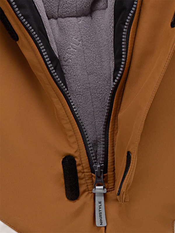 картинка Комбинезон зимний для мальчика NIKASTYLE 8з6524 Кэмел черный от магазина детских товаров ALiSa