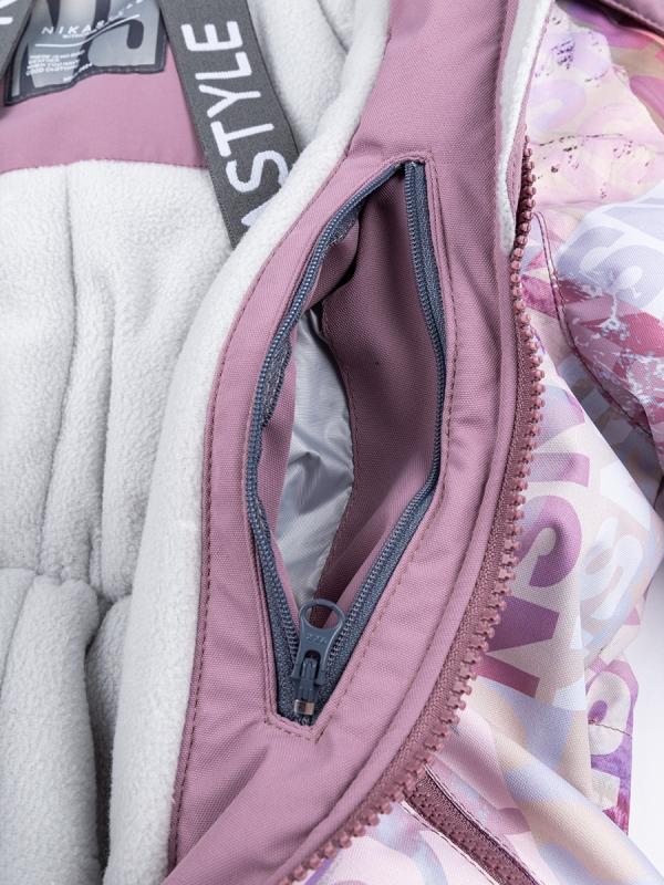 картинка Комбинезон зимний для девочки NIKASTYLE 8з2424 з24 Бежевый орхидея от магазина детских товаров ALiSa