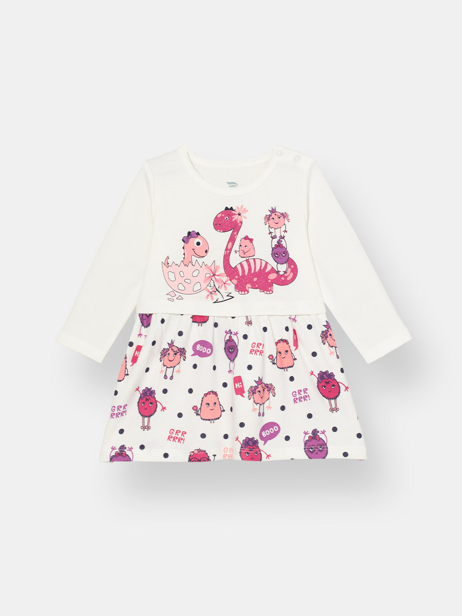 картинка Платье для девочки Сherubino CSNG 63017-21-302 Экрю от магазина детских товаров ALiSa