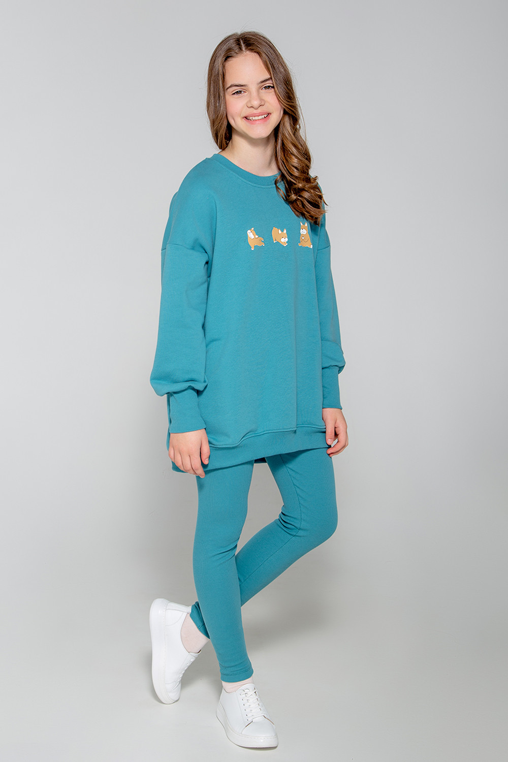 картинка Бриджи для девочки КБ 400481 холодный изумруд к81 от магазина детских товаров ALiSa