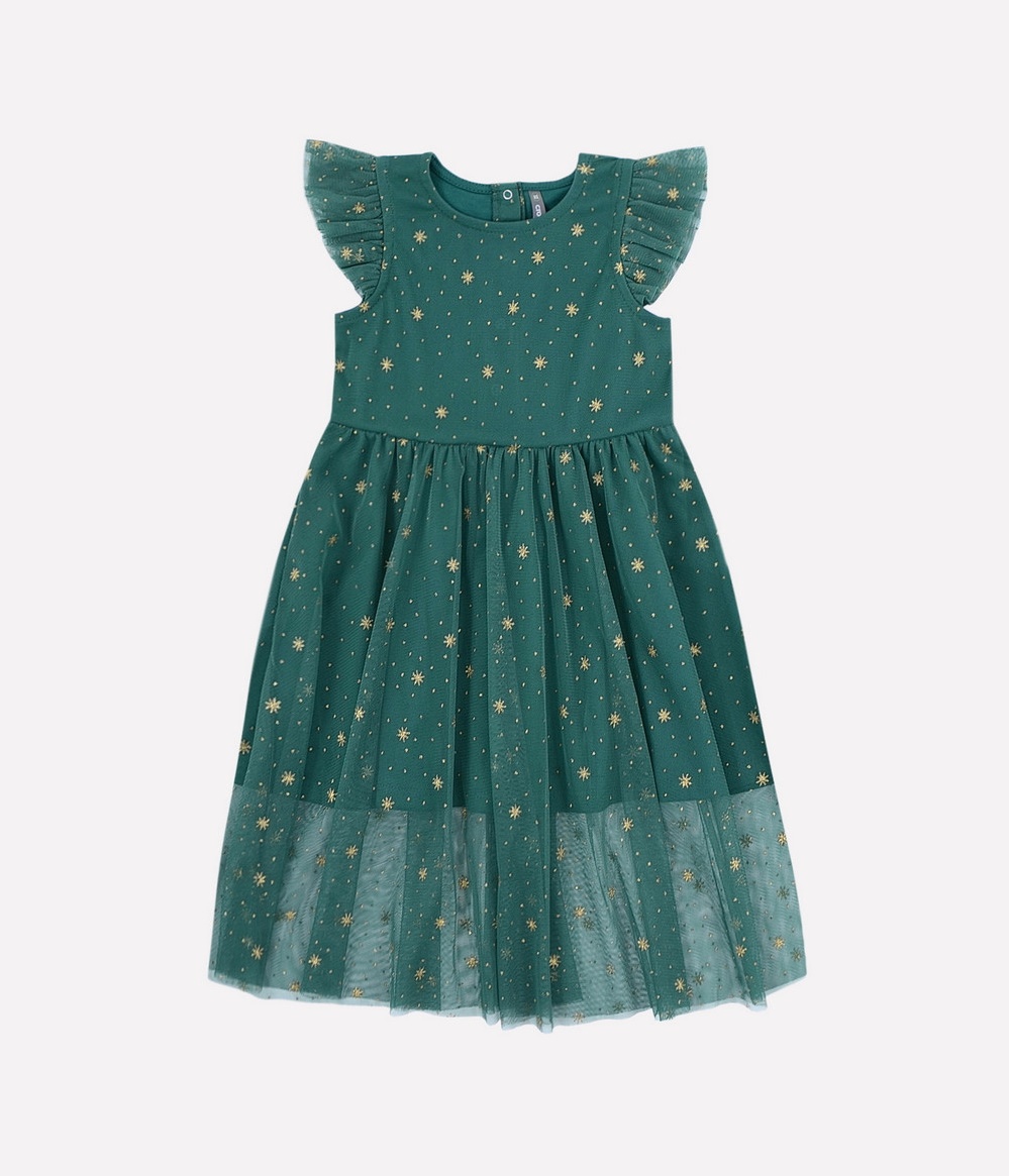 картинка Платье для девочки Crockid К 5528/2 темно-зеленый от магазина детских товаров ALiSa